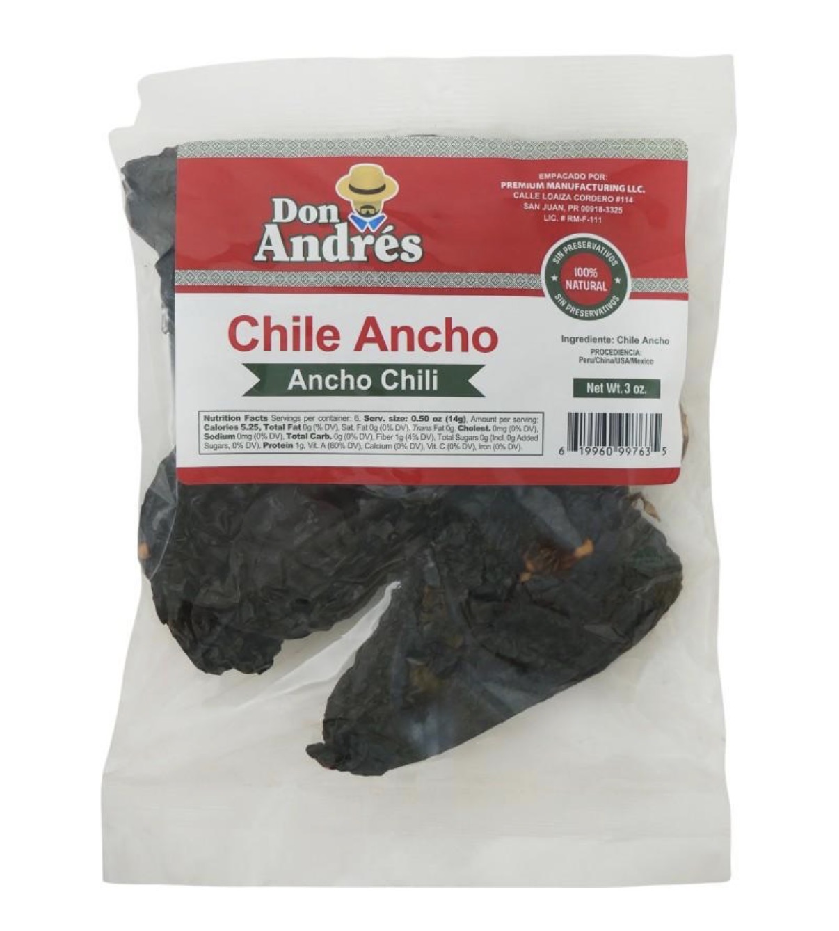 Don Andrés Chile Ancho 3 oz