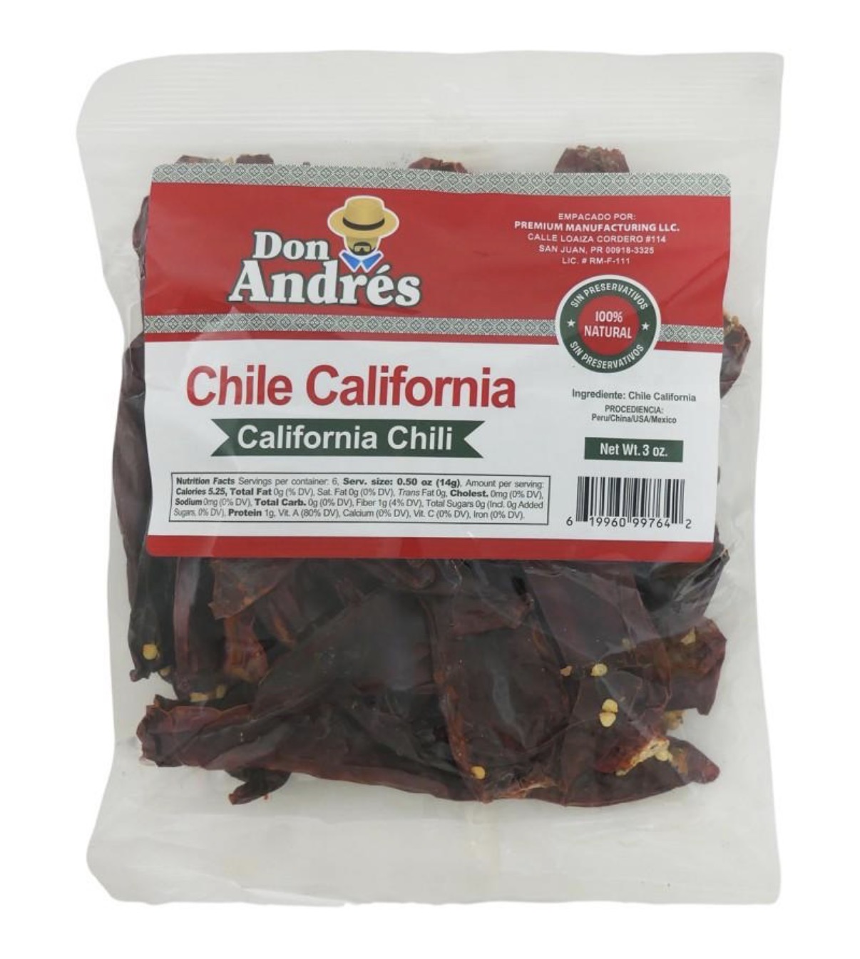 Don Andrés Chile California 3 oz