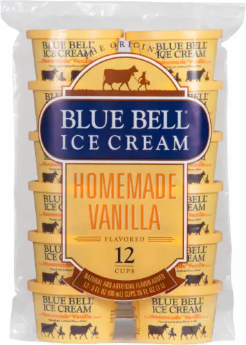 Blue Bell Homemade Vanilla Ice Cream Cups 12 ct