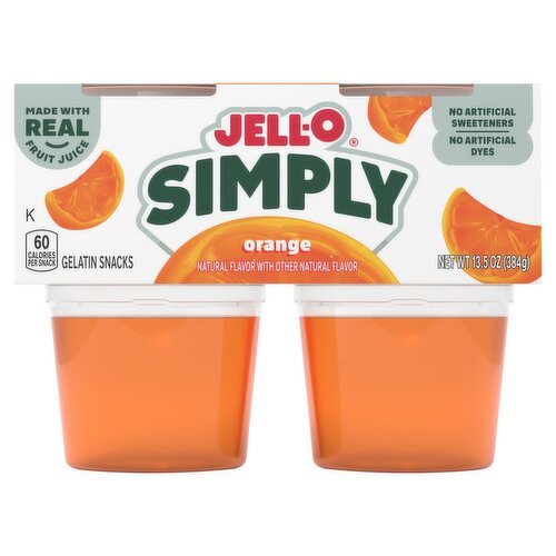Jello Simply Orange 4 ct