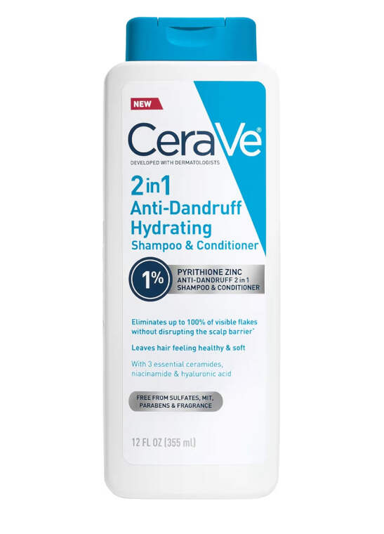 CeraVe 2 In 1 Hydrating Anti Dandruff Shampoo 12 oz.