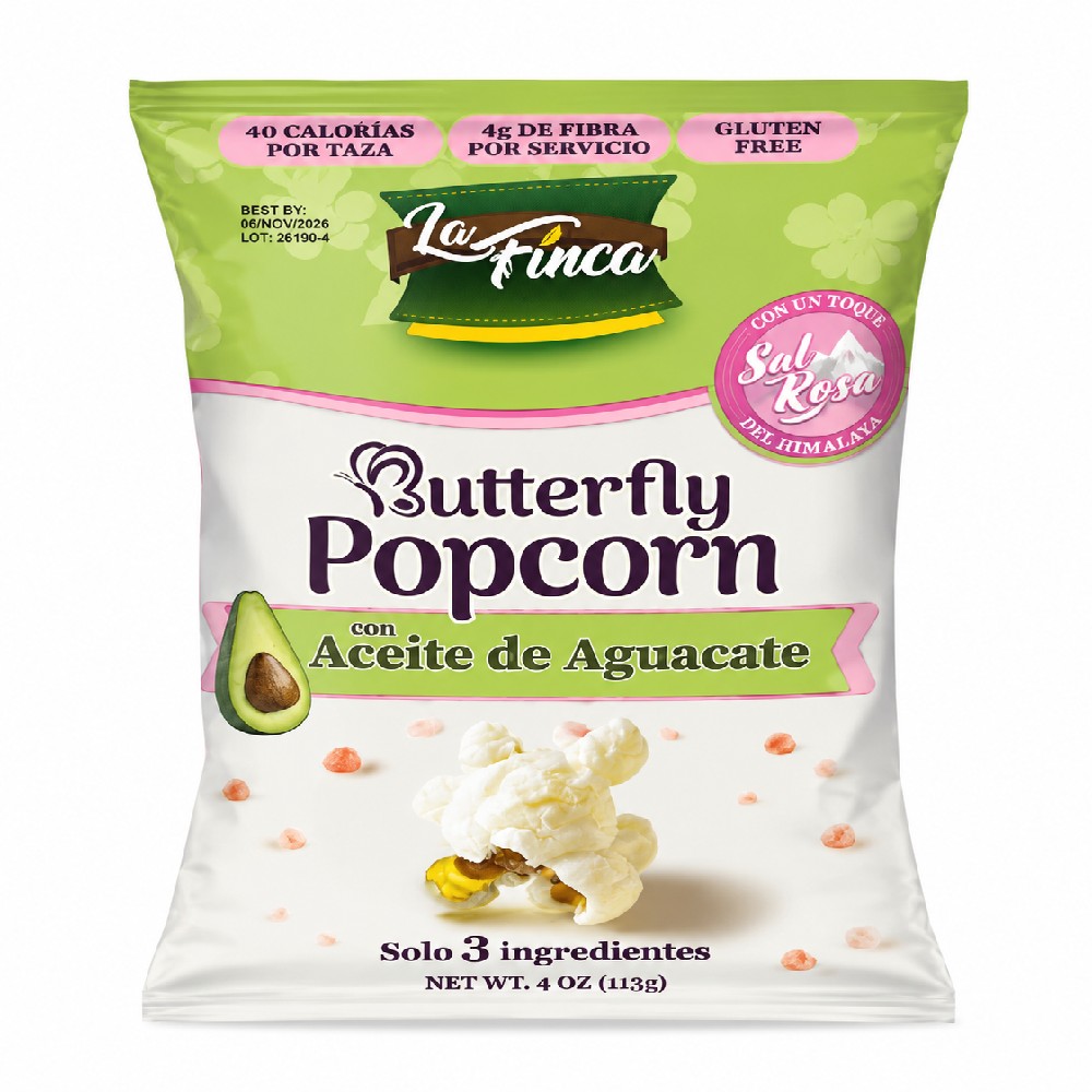 La Finca Butterfly Popcorn con Aceite de Aguacate 4 oz