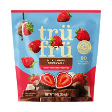Tru Fru Nature's Strawberries in White & Milk Chocolate 8 oz