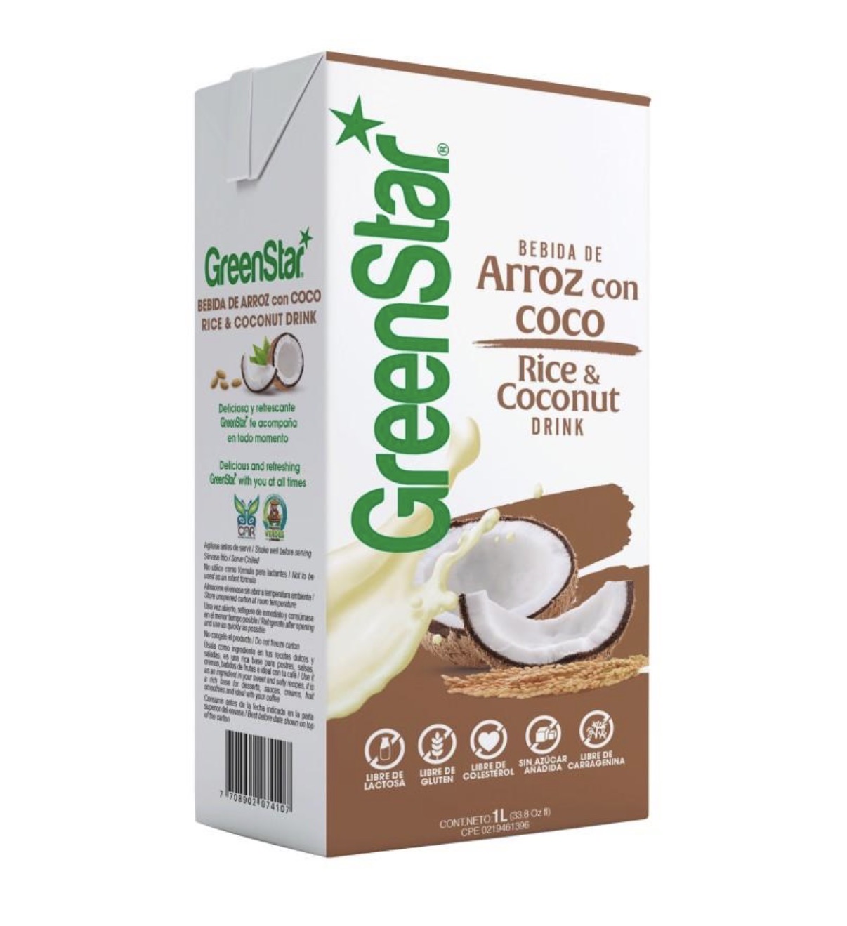 GreenStar Bebida de Arroz con Coco / Rice & Coconut Drink 1 L
