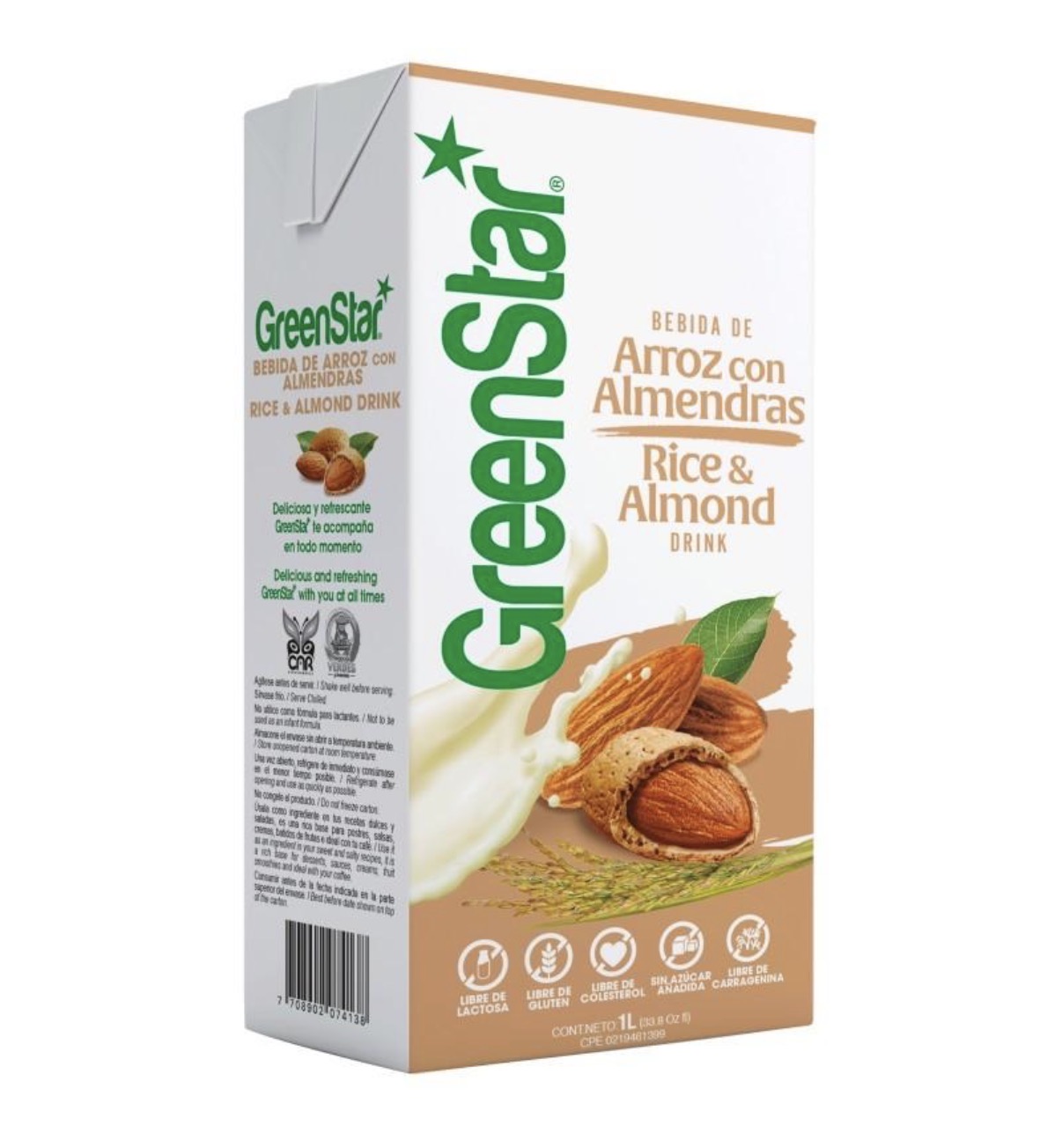 GreenStar Bebida de Arroz con Almendras / Rice & Almond Drink 1 L