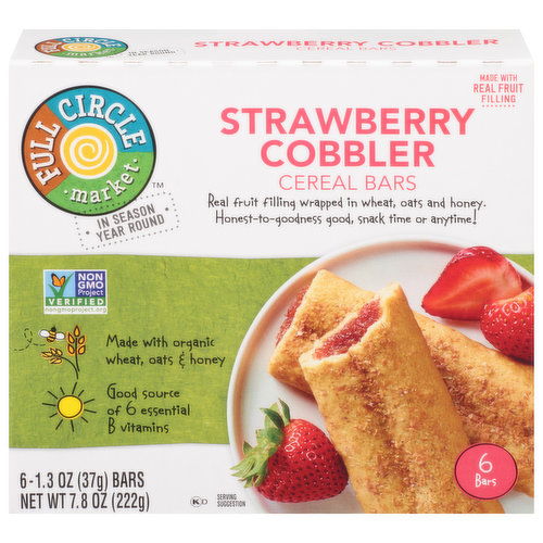 Full Circle Market Strawberry Cobbler Breakfast Bars 7.8 oz