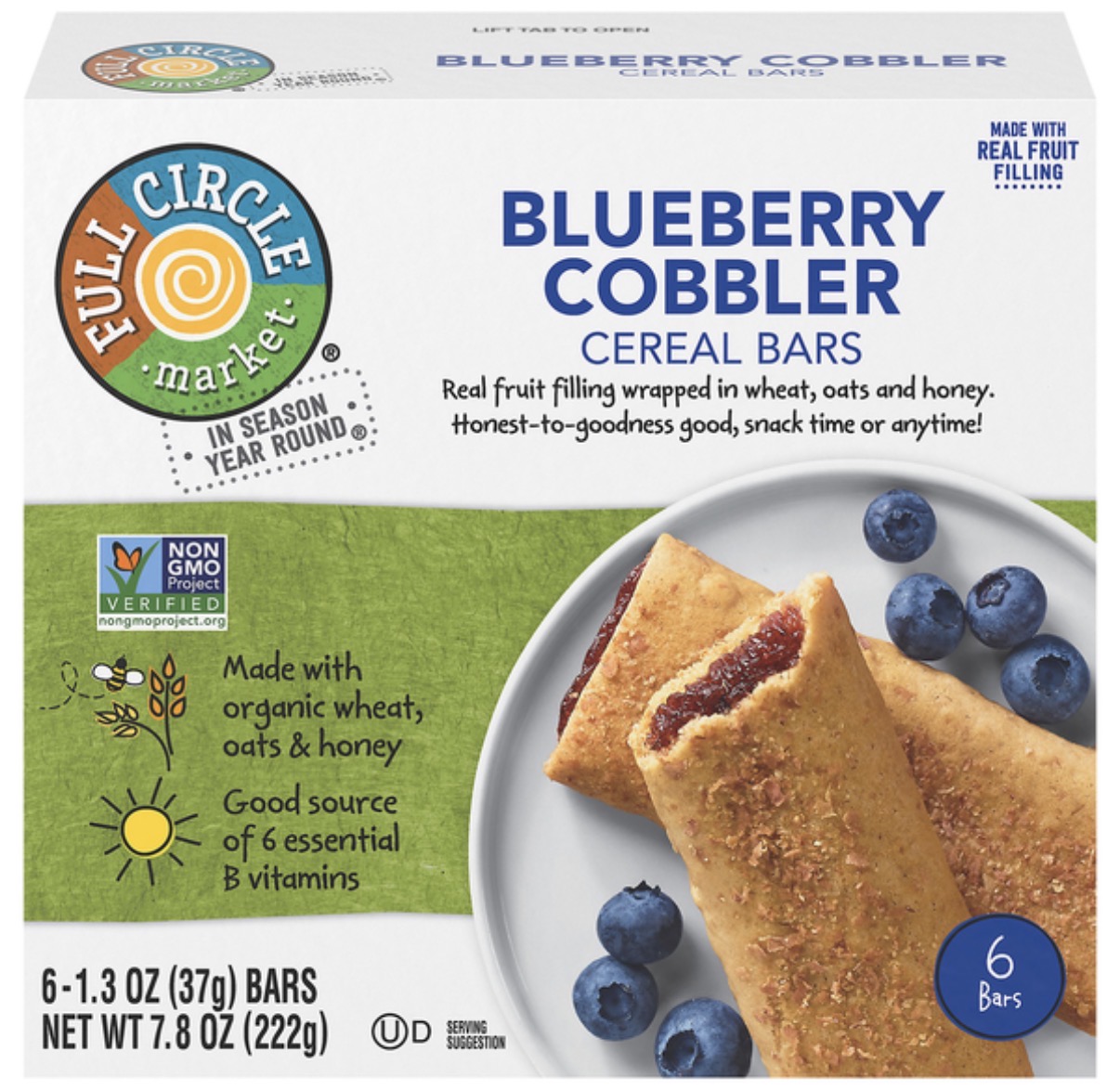 Full Circle Market Blueberry Cobbler Breakfast Bars 7.8 oz