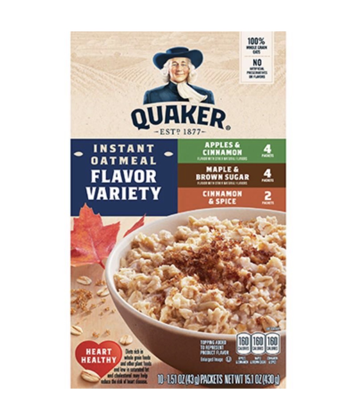 Quaker Instant Oatmeal Flavor Variety Individual Packs 10-1.51 oz
