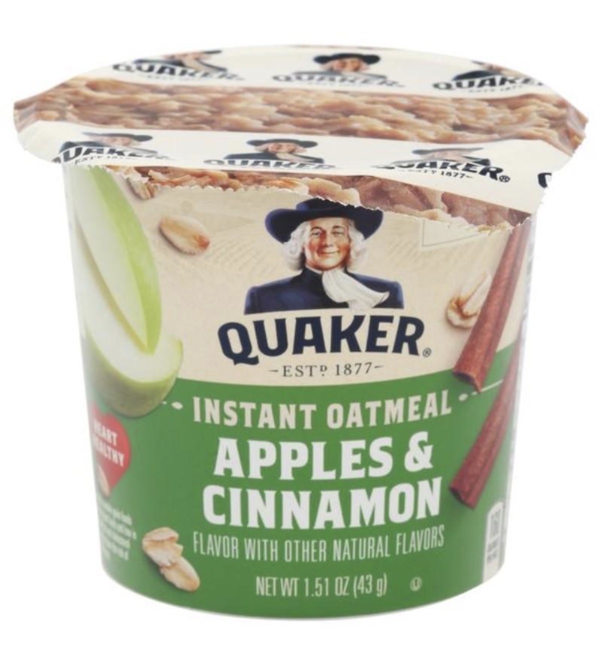 Quaker Instant Oatmeal with Apples & Cinnamon 1.69 oz
