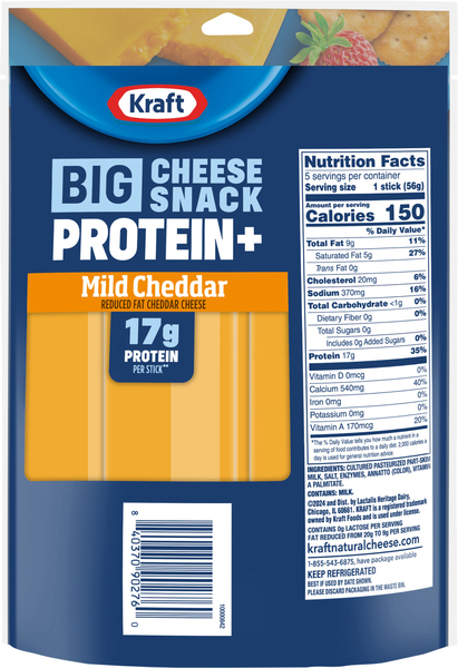 Krafy Big Cheese Snack Protein Mild Cheddar 17 g