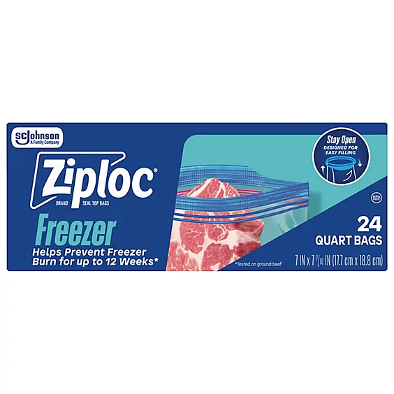 Ziploc Quart Freezer Bags 24 ct