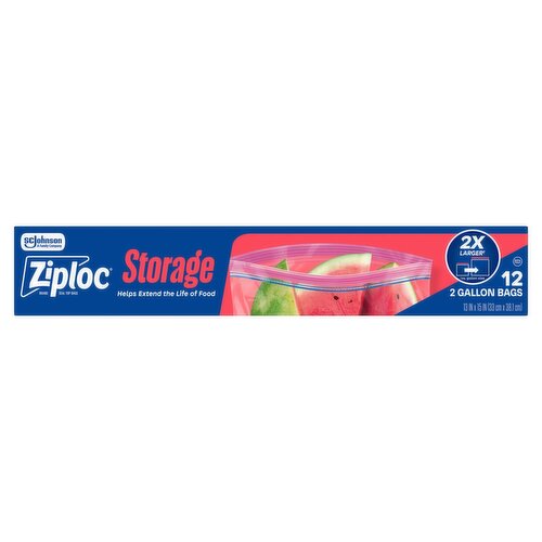 Ziploc 2 Gallon Storage Bags 12 ct