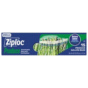 Ziploc Produce Gallón Bags 15 ct