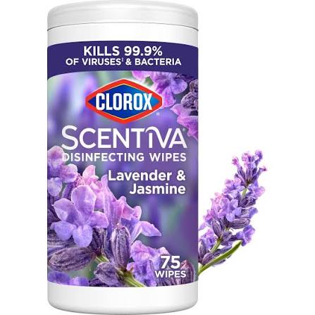 Clorox Scentiva Disinfecting Wipes Lavender & Jasmine 75 ct