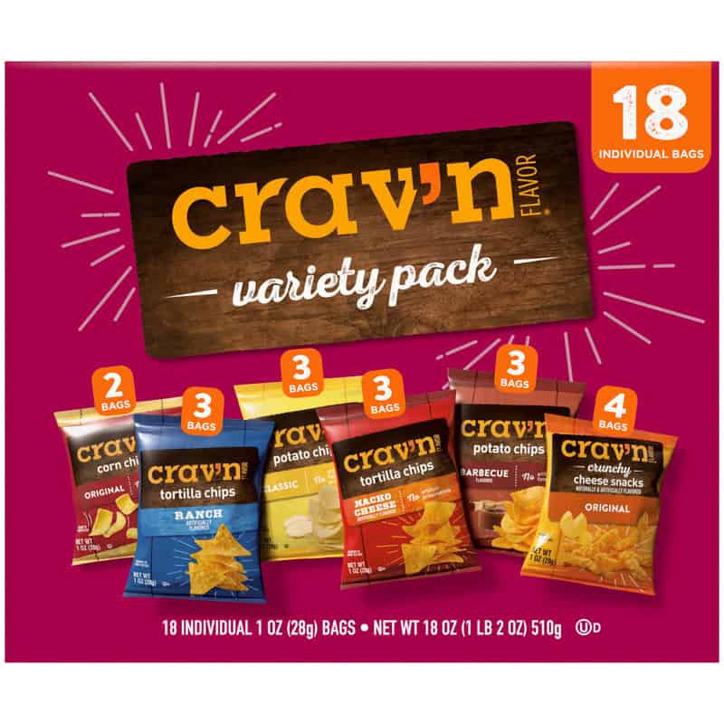 Crav’n Assorted Snacks Variety Pack 18 ct