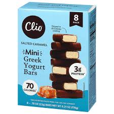 Clio Mini Greek Yogurt Bars Salted Caramel 8-0.78 oz
