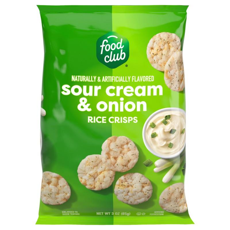 Food Club Rice Crisps Sour Cream Onion 3 oz