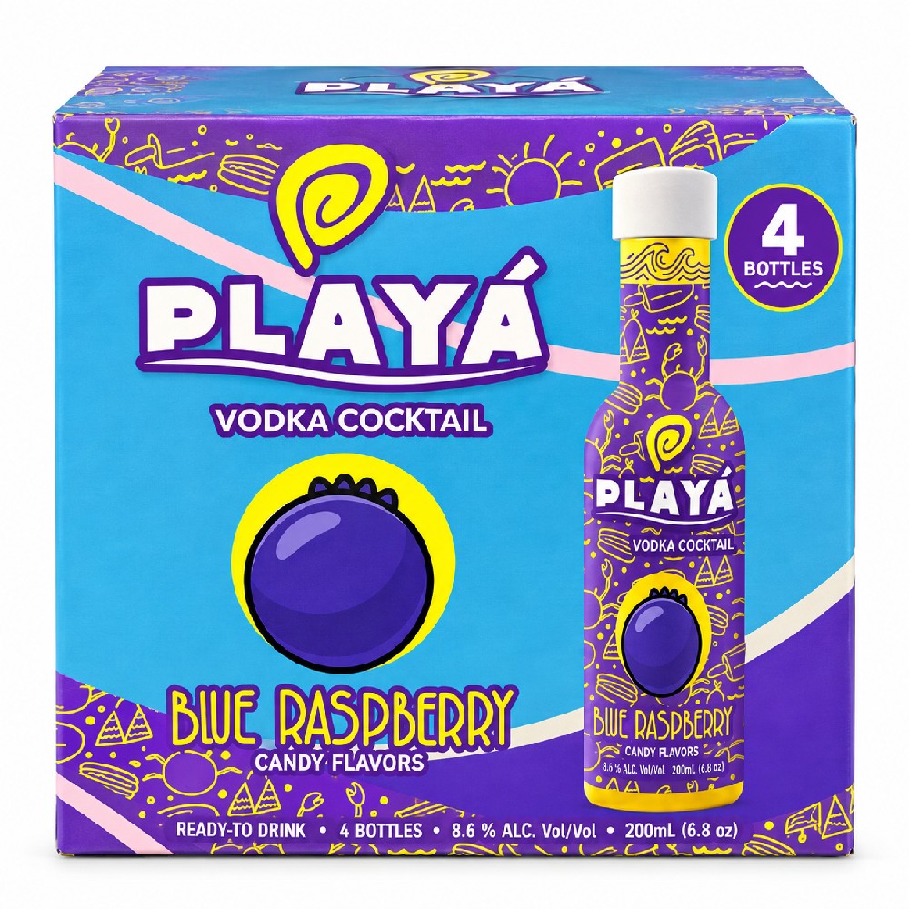 Playá Vodka Cocktail Blue Raspberry 4-6.8 oz