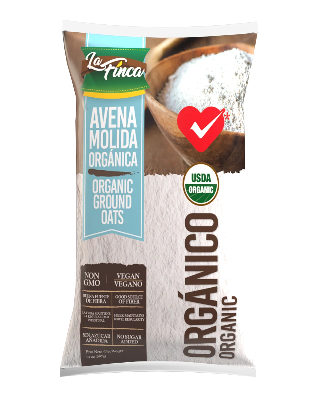 La Finca Avena Orgánica Molida 14 oz