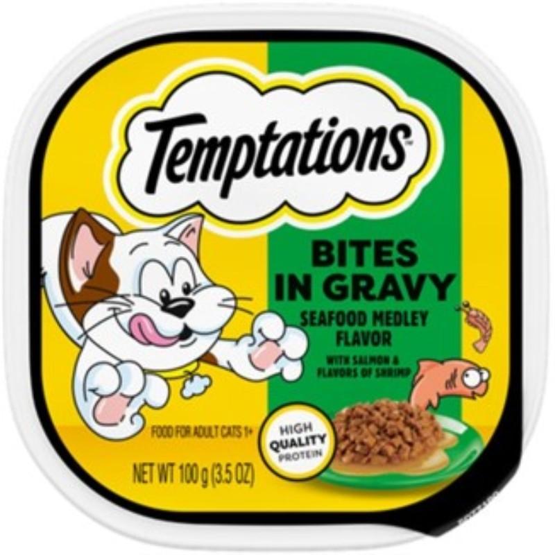 Temptations Bites In Gravy Seafood Medley Flavor 3.5 oz