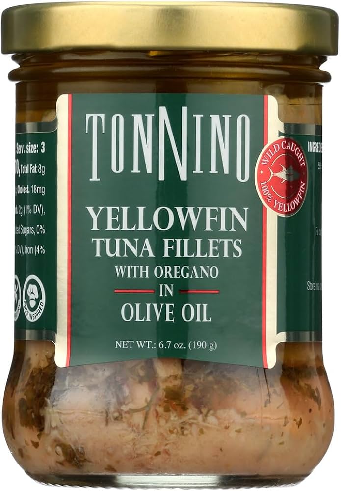 Tonnino Yellowfin Tuna Fillets with Oregano in Olive Oil 6.7 oz