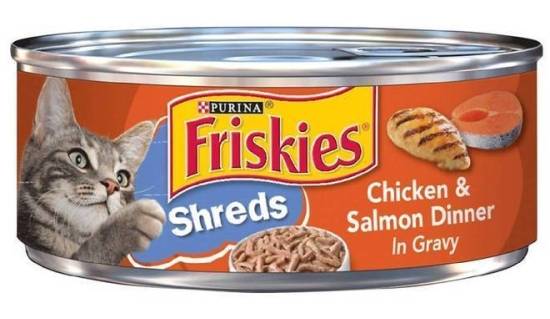Friskies Shreds Chicken & Salmon Dinner In Gravy  5.5 oz