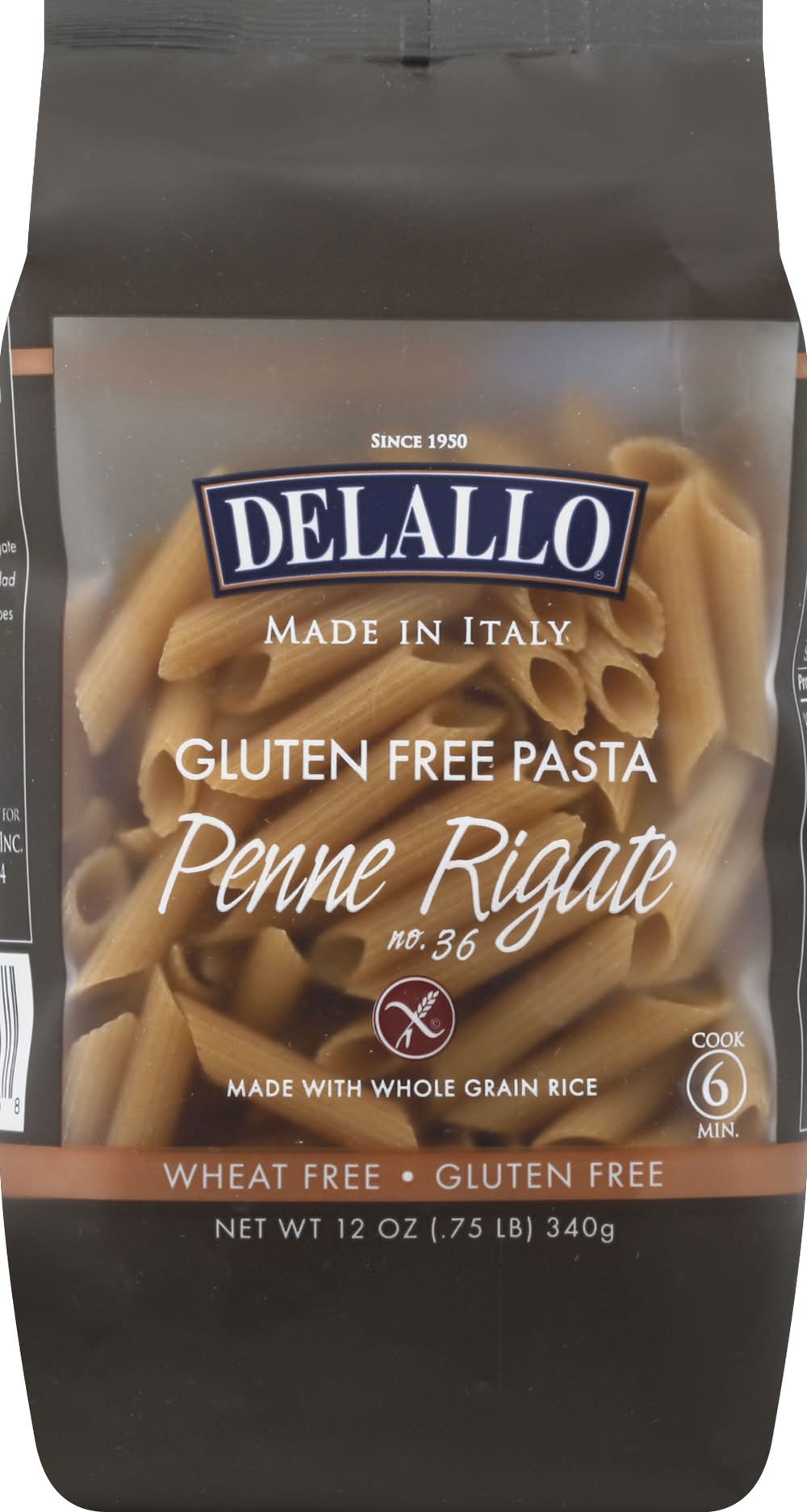 DeLallo Gluten Free Whole Grain Pasta Penne Rigate No. 36 12 oz