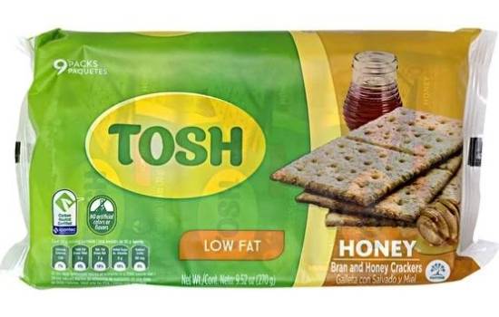 Tosh Bran and Honey Crackers 9.52 oz