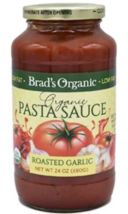 Brad’s Organic Low Fat Pasta Sauce Roasted Garlic 24 oz