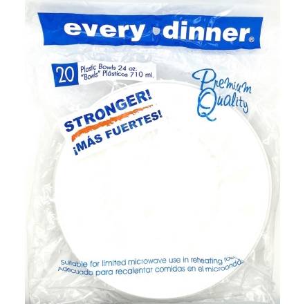 Every Dinner Plastic Bowls 24 oz 20 ct