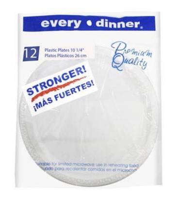 Every Dinner Plastic Plates 10 1/4” 12 ct