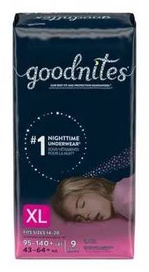 Goodnites Girls XL