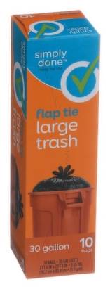 Simply Done Flap Tie Large Trash Bags 10 ct