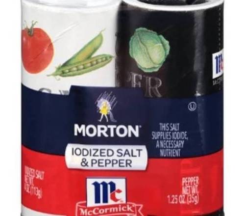 Morton Iodized Salt & Pepper Set 9.25 oz