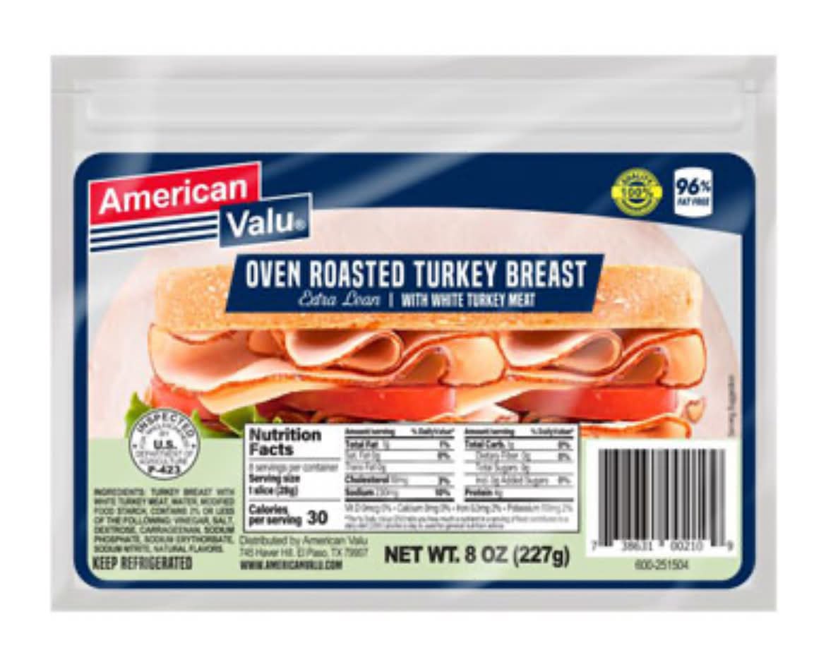 American Valu Oven Roasted Turkey Breast 8 oz