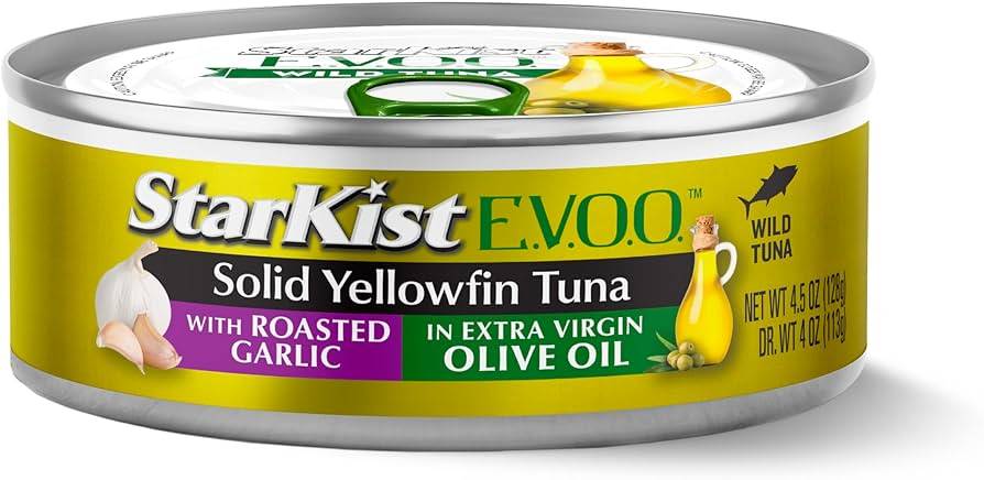 Starkist Selects Solid Yellowfin Tuna with Roasted Garlic and Extra Virgin Olive Oil  4.5 oz
