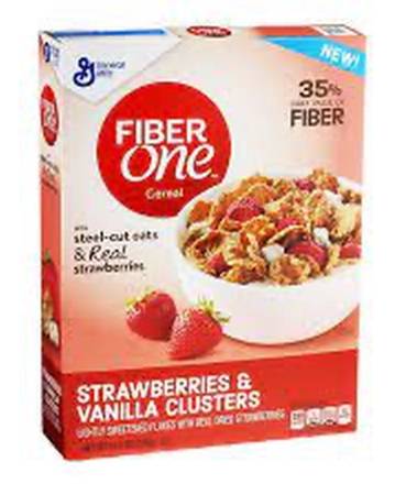 FiberOne Strawberry & Vanilla Clusters Cereal 17.5 oz