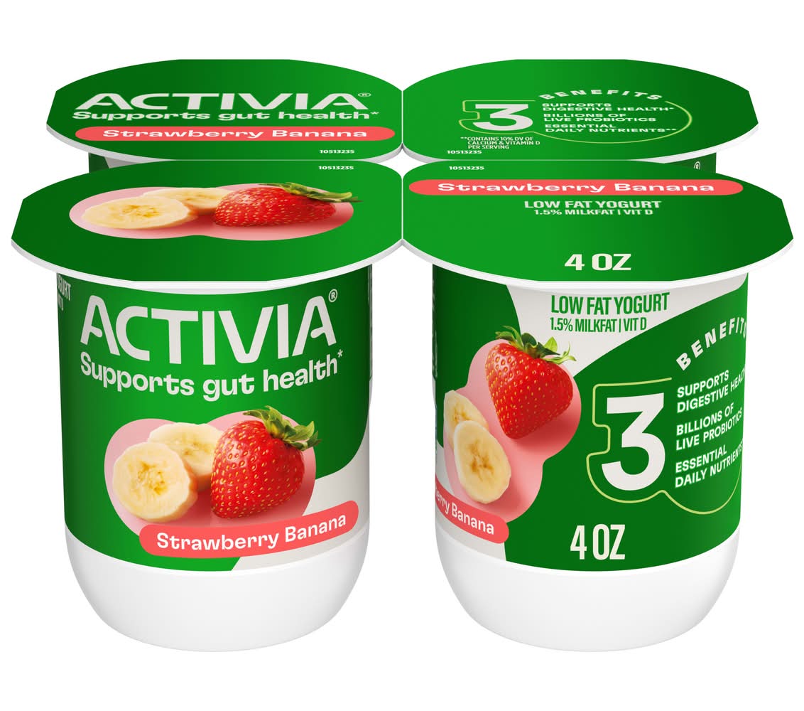 Activia Lowfat Yogurt Strawberry Banana