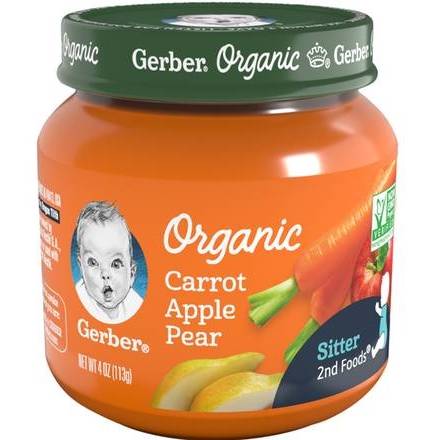 Gerber Organic Carrot Apple Pear for Sitter