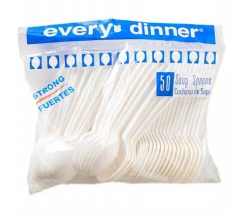 Every Dinner Plastic Soup Spoons 50 ct