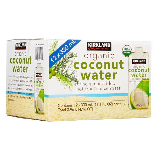 Kirkland Signature Organic Coconut Water No Sugar Added 12-11.1 oz