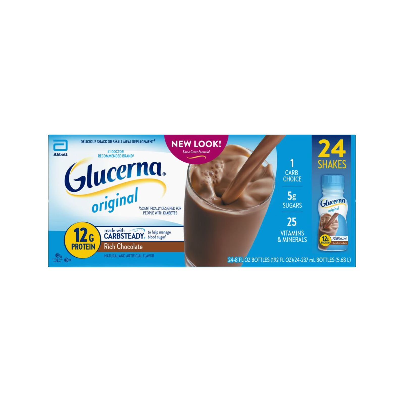 Glucerna Diabetic Nutritional Beverage Rich Chocolate 24-8 oz