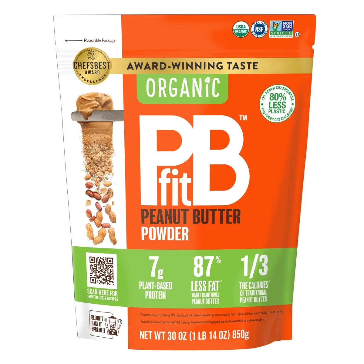 BetterBody Foods Organic PBFit Peanut Butter Powder 30 oz