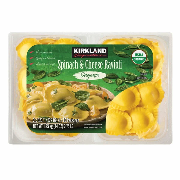 Kirkland Signature Organic Spinach Cheese Ravioli 2-22 oz
