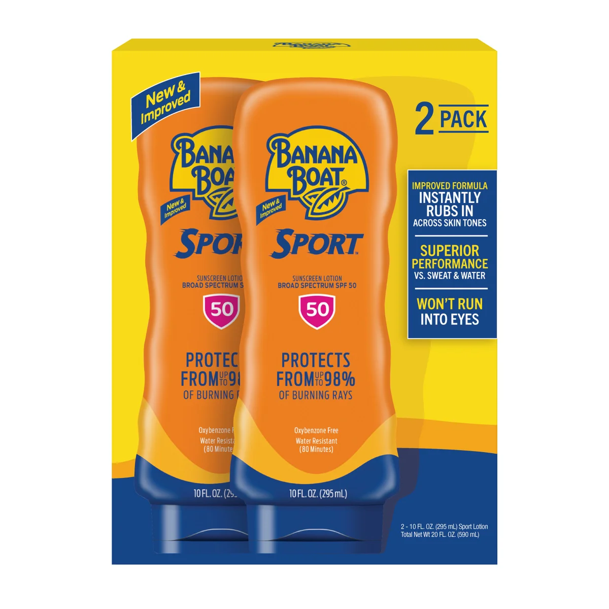 Banana Boat Sport Ultra Sunscreen Lotion SPF 50 2-10 oz