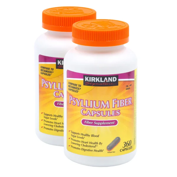 Kirkland Signature Natural Psyllium Fiber Capsules 2-360 ct