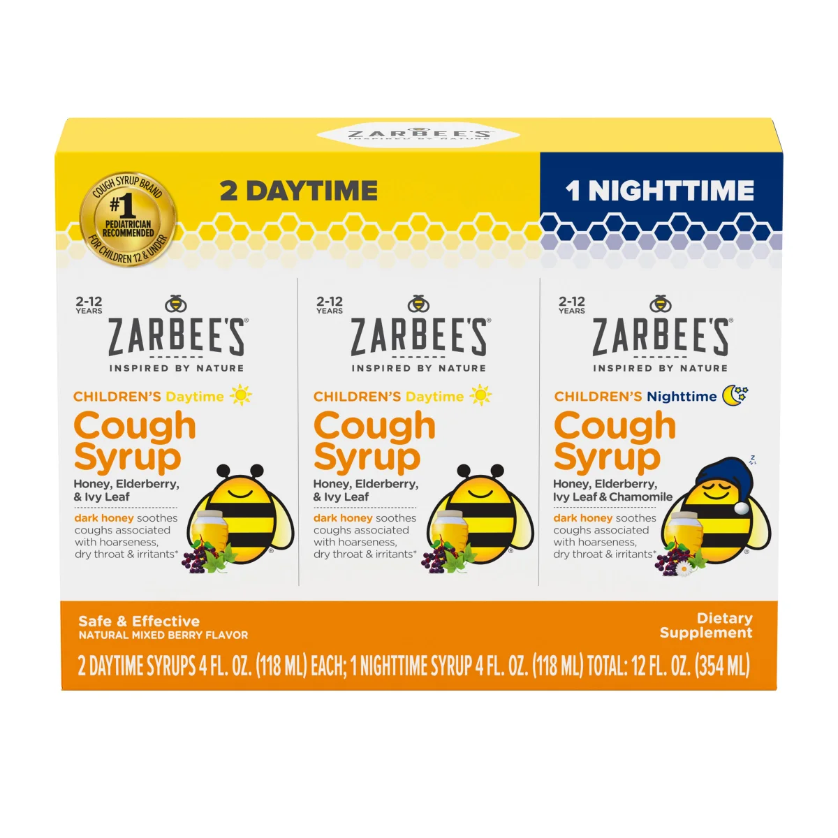 Zarbees Childrens Cough Syrup Day / Night Combo 8 oz and 4 oz