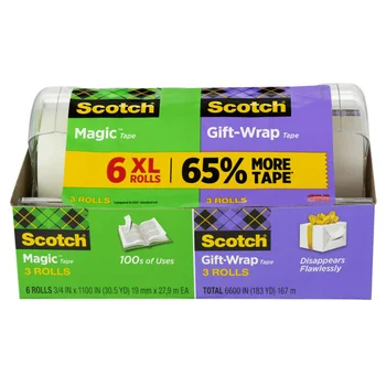 3M Scotch Magic / Gift Wrap Tape 3/4”  6 XL Rolls