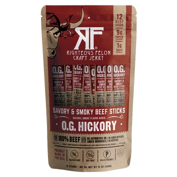 Righteous Felon Jerky Hickory Beef Stick 12-1 oz