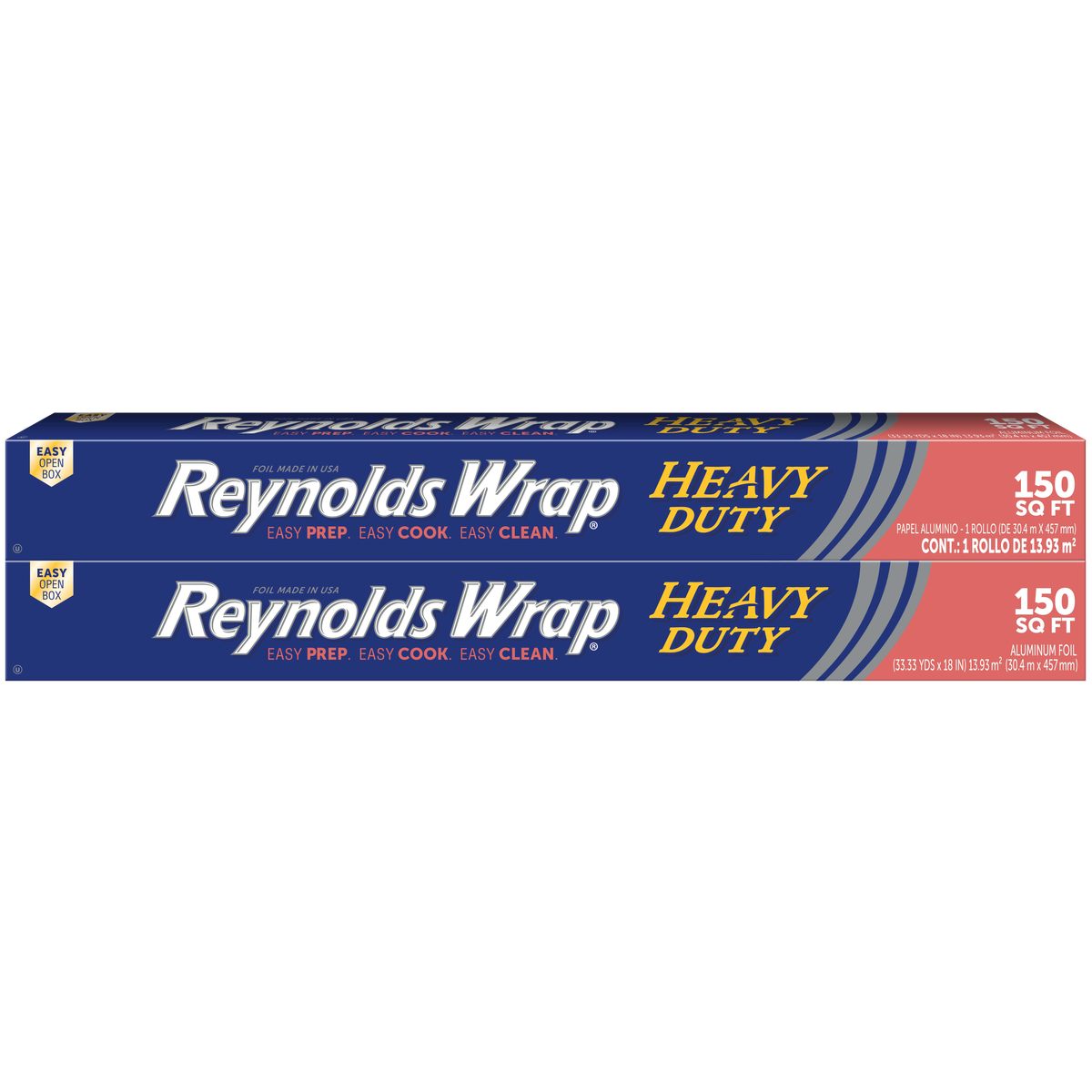 Reynolds Wrap Aluminum Heavy Duty Foil 18” 150 sq ft 2 ct